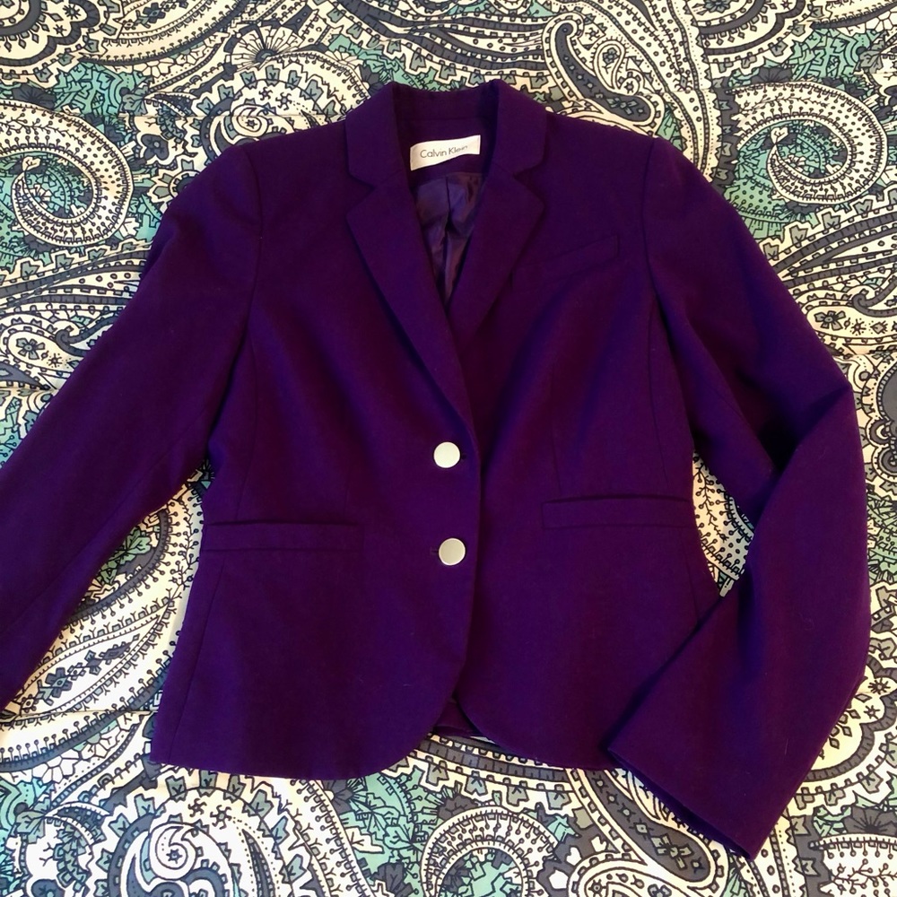 Purple Calvin Klein Suit Jacket
